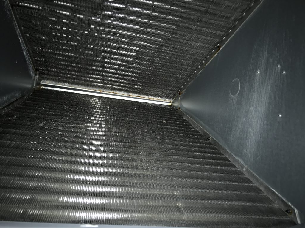 evaporator coil inside the indoor air handler