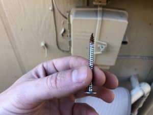 pointed screw used at electrical panel